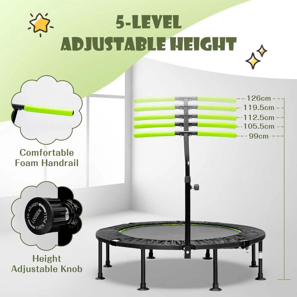 Promotions Mini batutas su reguliuojamu turėklu, 110x110x99-126 cm, žalias
