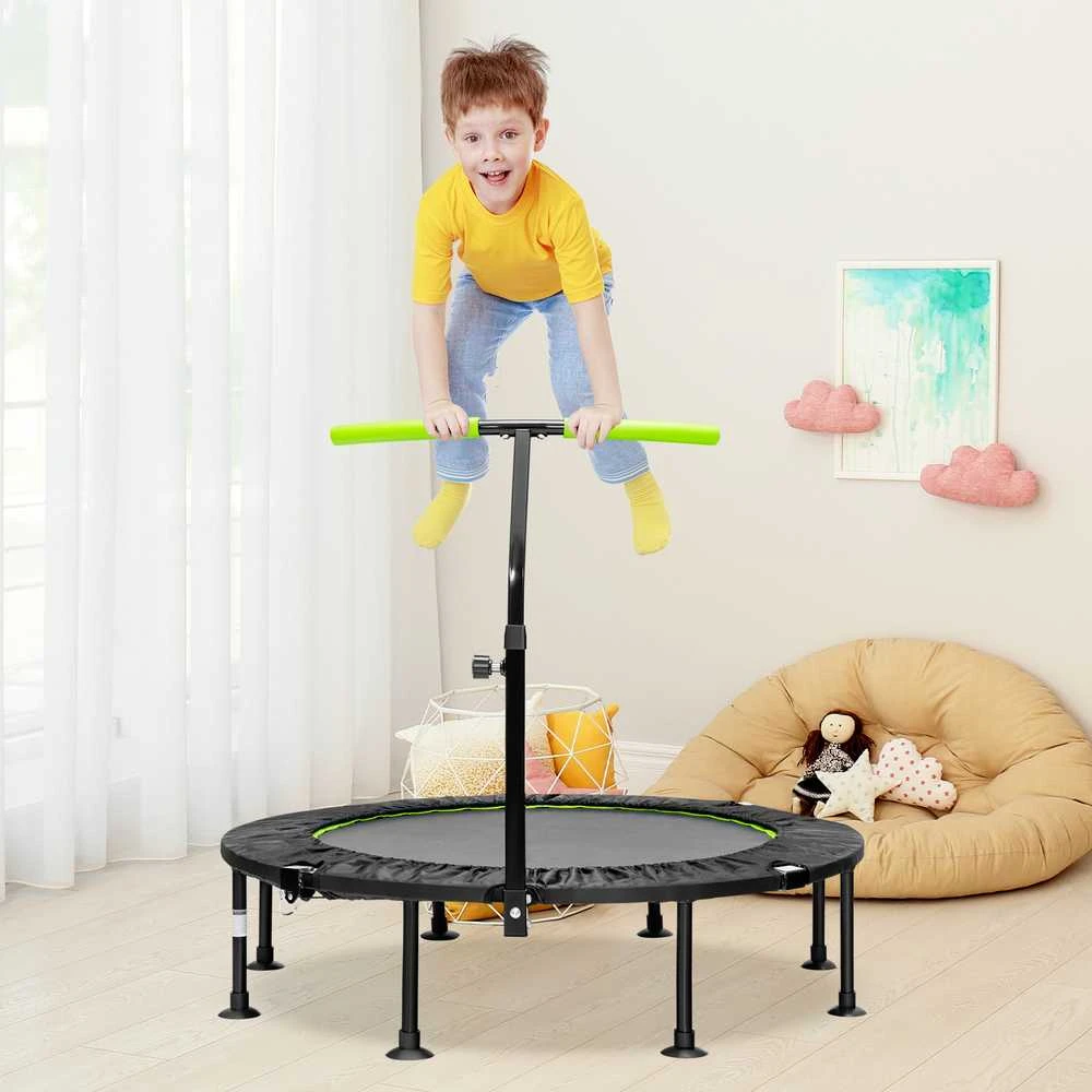 Promotions Mini batutas su reguliuojamu turėklu, 110x110x99-126 cm, žalias