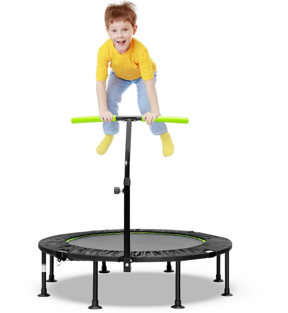 Promotions Mini batutas su reguliuojamu turėklu, 110x110x99-126 cm, žalias