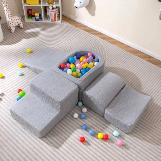 Promotions Minkštų žaidimų rinkinys, 5 dalių laipiojimo ir ropojimo putų blokai, pilka, putos
