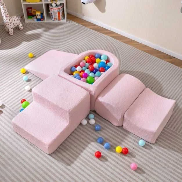 Promotions Minkštų žaidimų rinkinys, 5 dalių laipiojimo ir ropojimo putų blokai, rožinė, putos