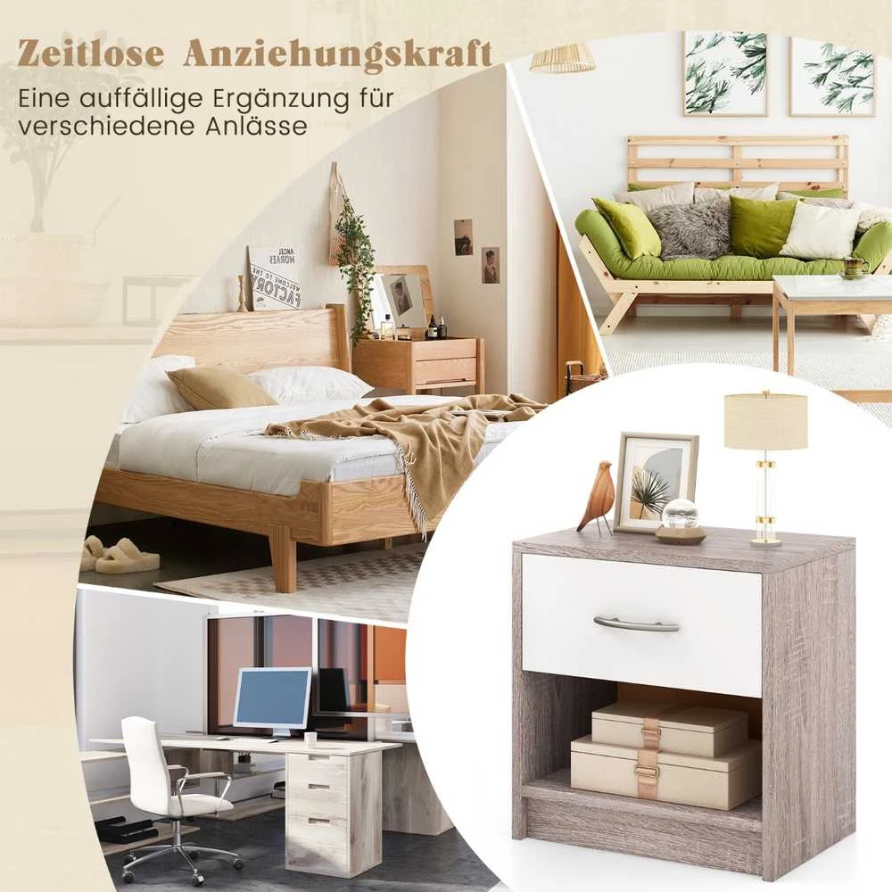 Promotions Naktinė spintelė, 38,1x27,9x40,6 cm, Šviesiai pilka