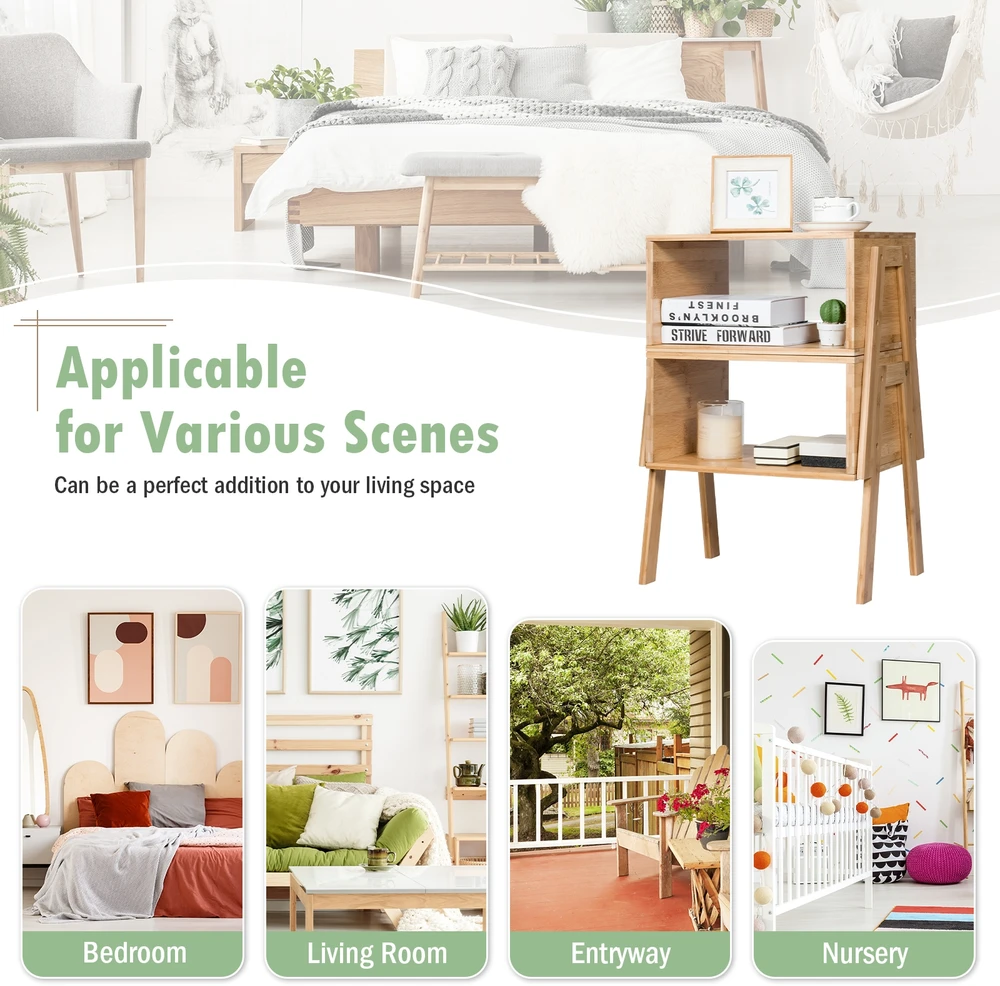 Promotions Naktinės spintelės 2 vnt. 43,2x29,2x41,9 cm bambukas