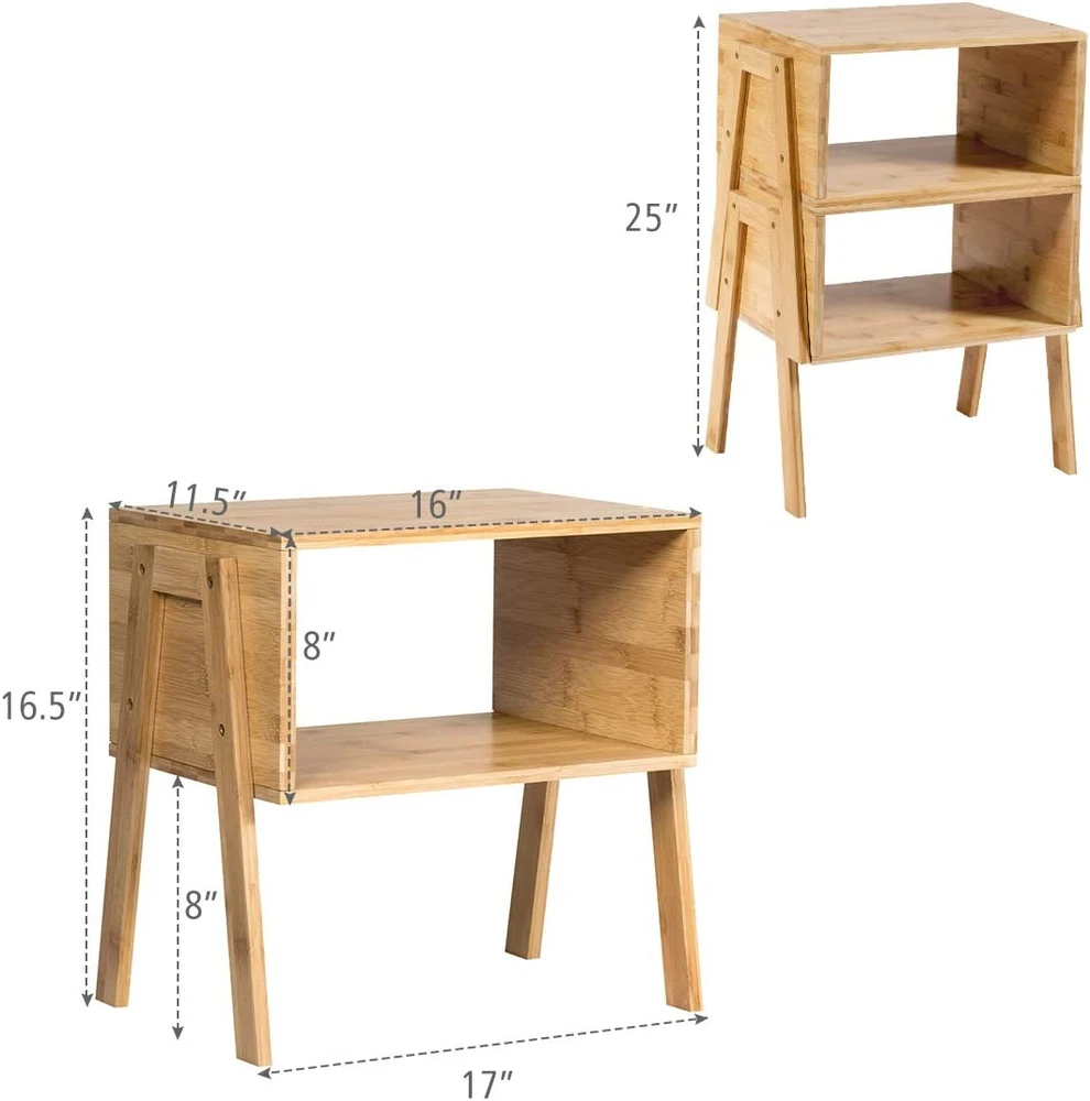 Promotions Naktinės spintelės 2 vnt. 43,2x29,2x41,9 cm bambukas