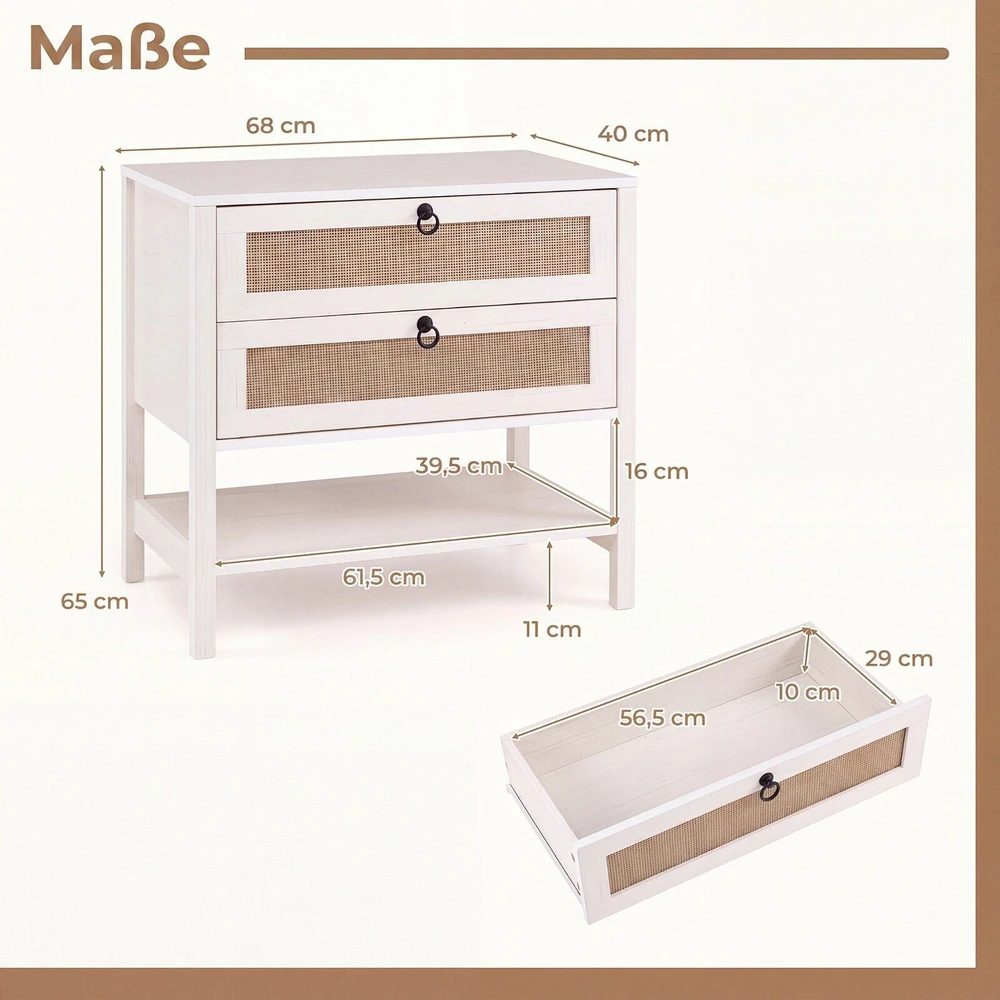 Promotions Naktiniai staliukai, rinkinys 2 vnt., 68x40x65 cm, balintos ąžuolo spalvos
