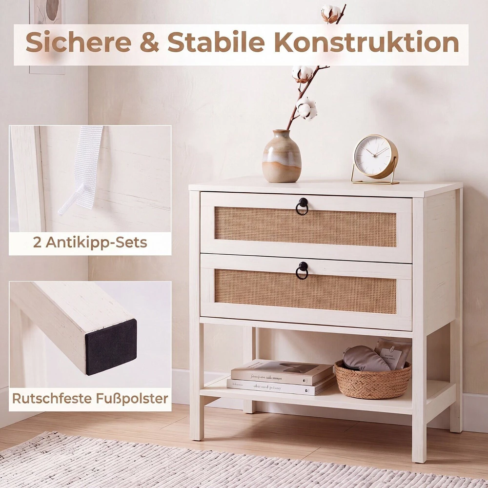 Promotions Naktiniai staliukai, rinkinys 2 vnt., 68x40x65 cm, balintos ąžuolo spalvos
