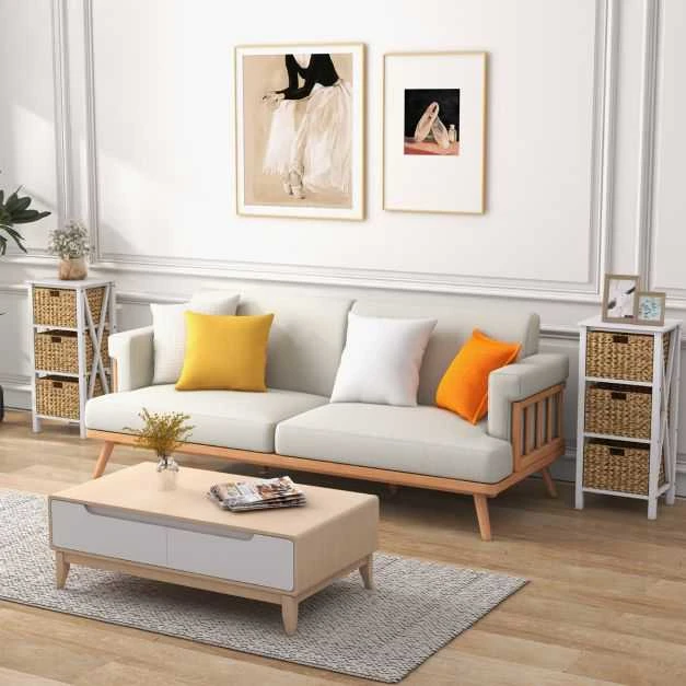 Promotions Naktinis staliukas, 36x30x80 cm, riešutmedis ir balta