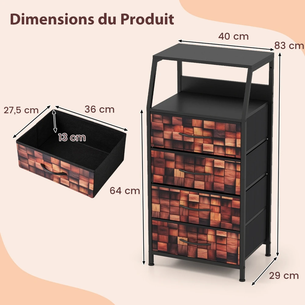 Promotions Naktinis staliukas 40x29x83 cm Rudas Su Saugykla