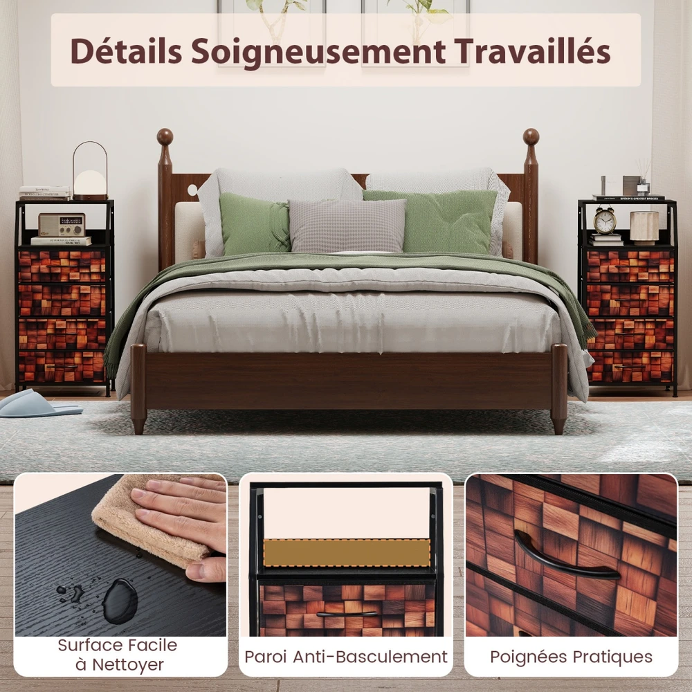 Promotions Naktinis staliukas 40x29x83 cm Rudas Su Saugykla