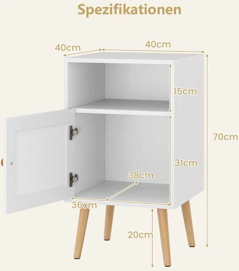 Promotions Naktinė spintelė, 40x39x70 cm, natūrali