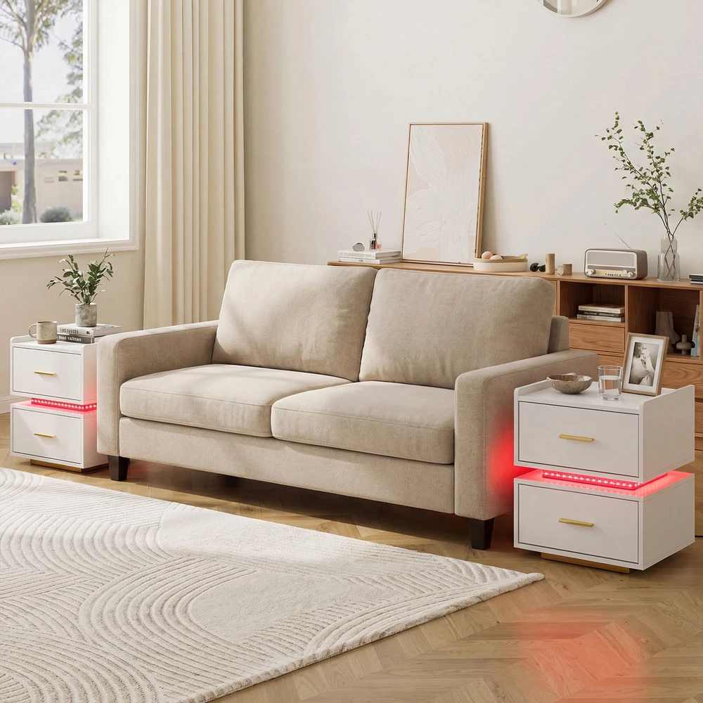 Promotions Naktinis staliukas 40x40x50 cm Baltas Su Saugykla