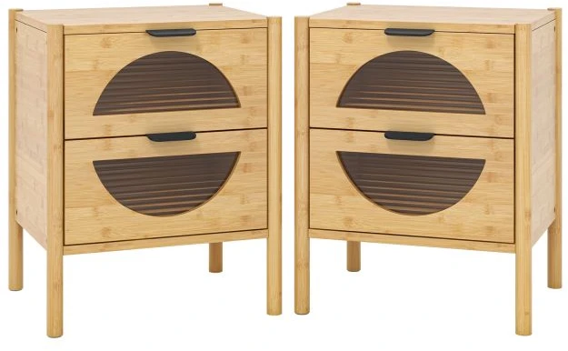Promotions Naktinis staliukas rinkinys 45x40x56 cm natūralus bambukas