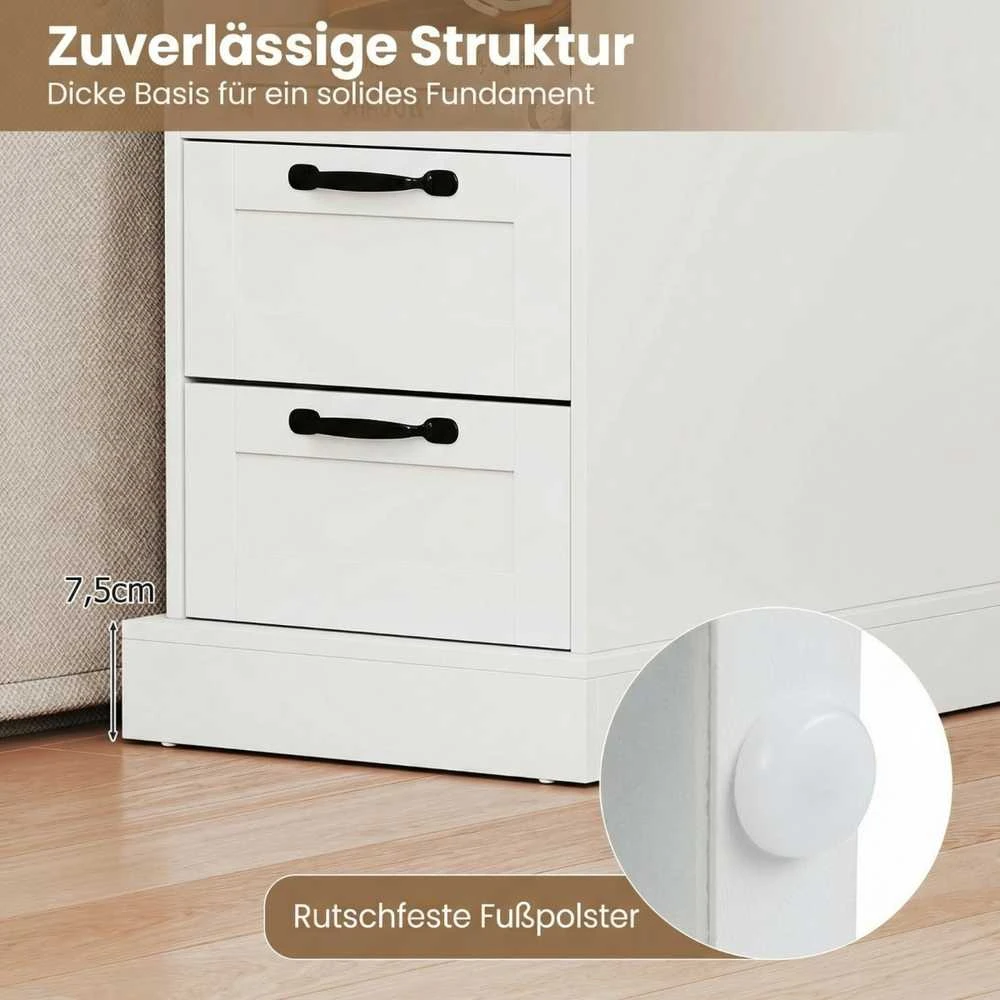 Promotions Naktinių staliukų komplektas, 60x35.5x62 cm, balta, su laikymo vieta