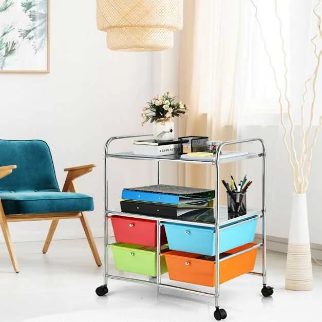 Promotions Naudingas organizatorius vežimėlis, 63x36.8x74.9 cm, Mėlynai žalias