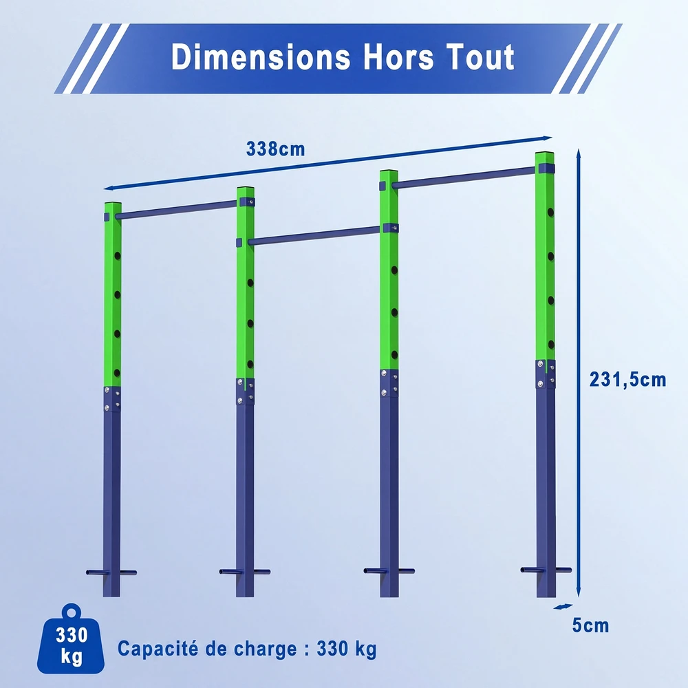 Promotions Nuleidžiamas traukos skersinis, reguliuojamas 5 lygiais, 80-172 cm, mėlynas