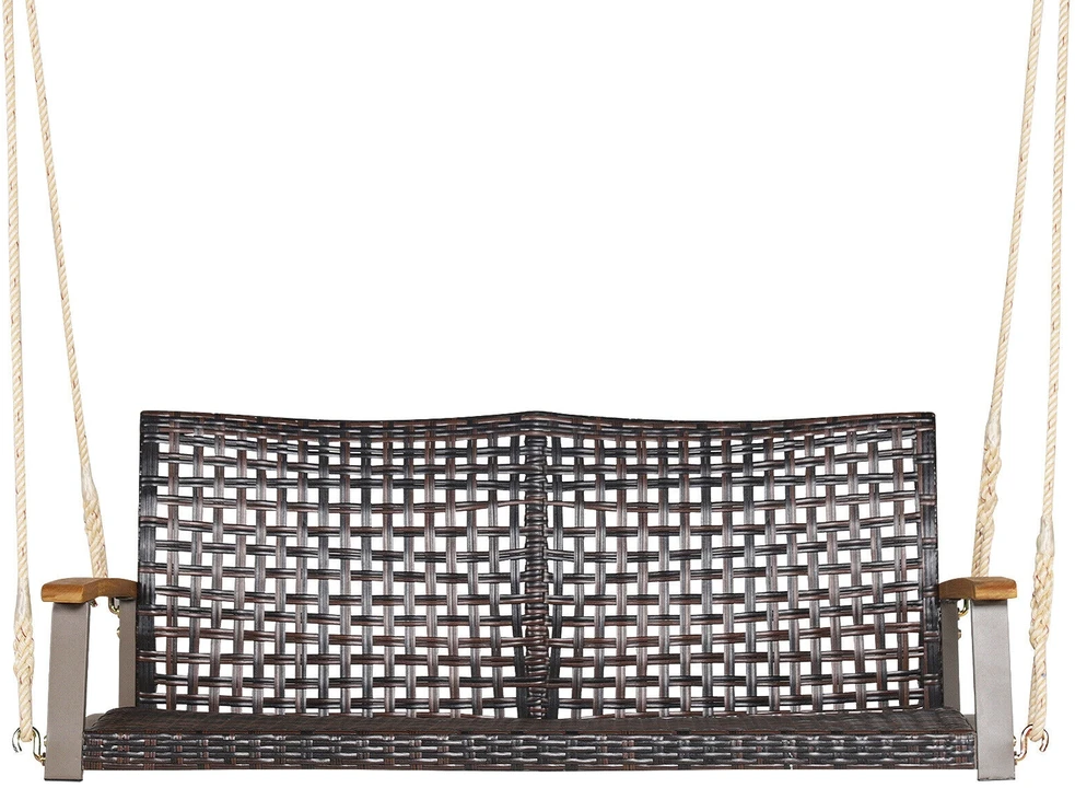 Promotions Pakabinamas pintas verandos supamas krėslas dviem 131x69x55 cm šviesiai baltas