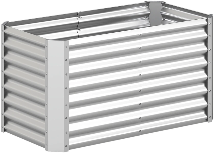 Promotions Pakelta daržo lysvė 122x61x61 cm sidabrinė