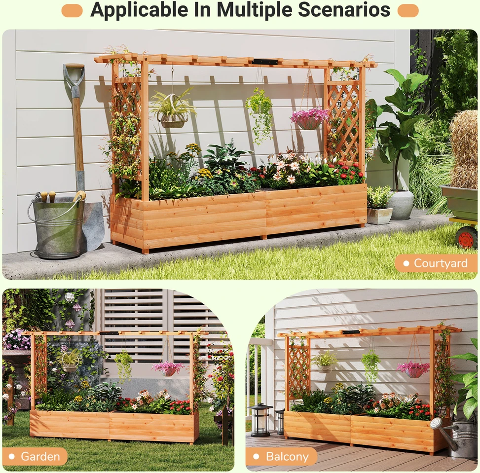 Promotions Pakelta lysvė su šonine tvorele ir kabamu stogu 110x44x182 cm oranžinė