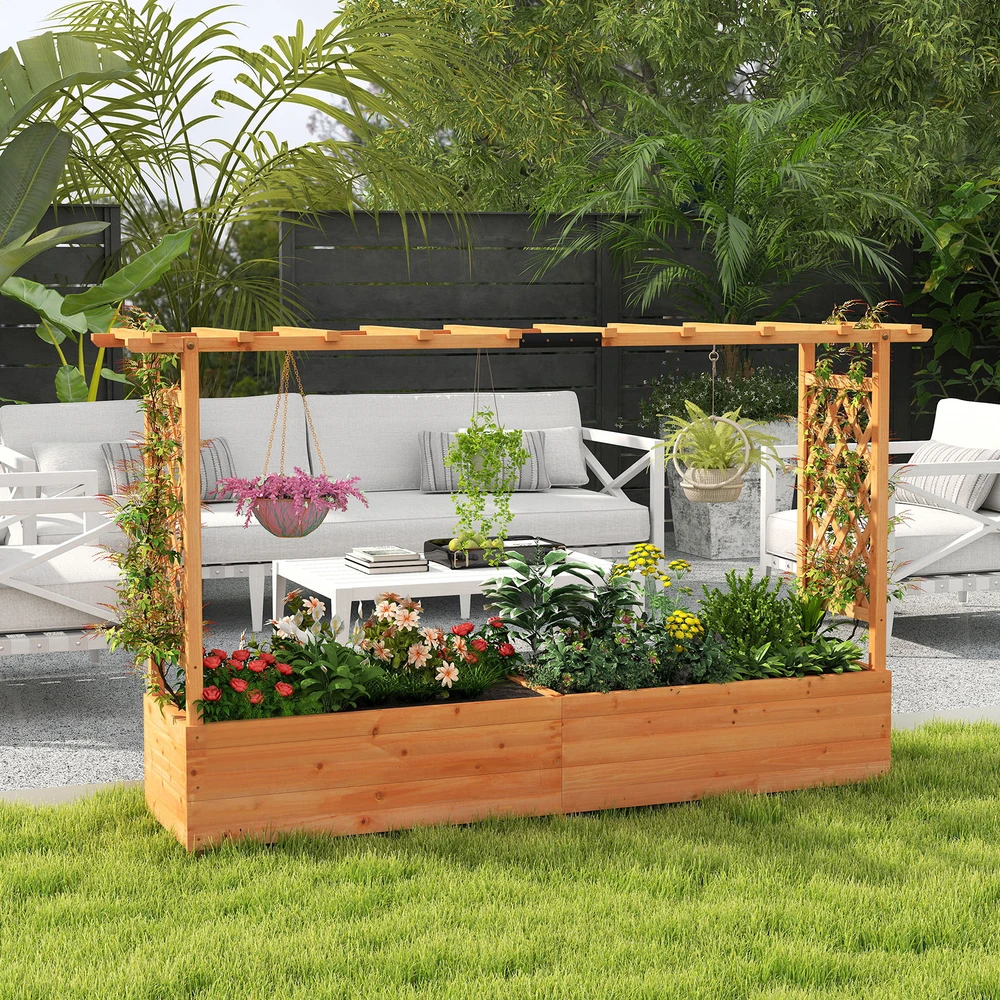 Promotions Pakelta lysvė su šonine tvorele ir kabamu stogu 110x44x182 cm oranžinė