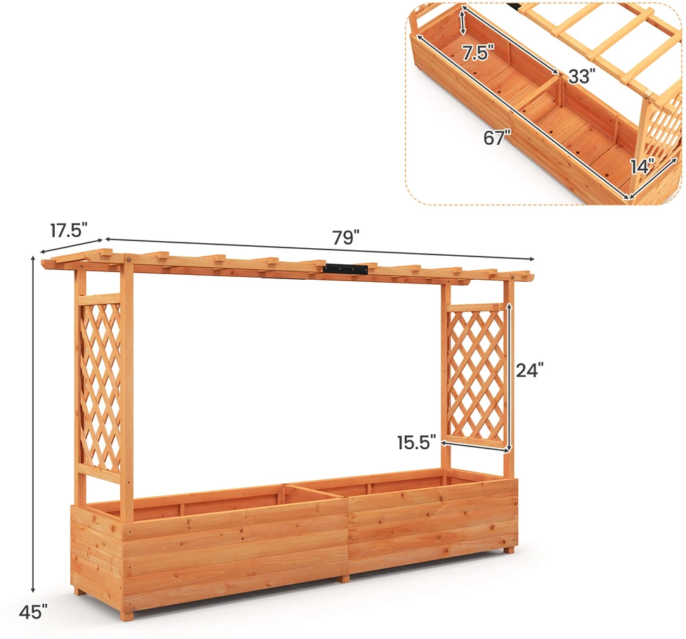 Promotions Pakelta lysvė su šonine tvorele ir kabamu stogu 110x44x182 cm oranžinė