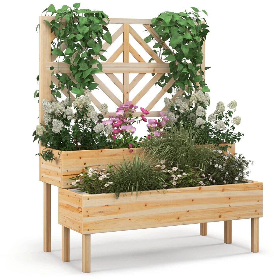 Promotions Pakelta lysvė su tinklu, 2 aukštų, 109,2x62,2x134,6 cm, natūrali