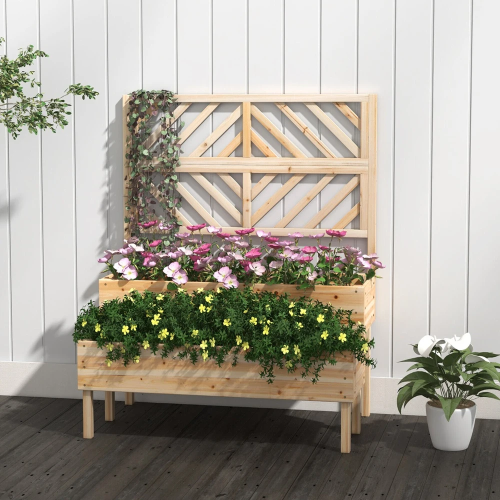 Promotions Pakelta lysvė su tinklu, 2 aukštų, 109,2x62,2x134,6 cm, natūrali