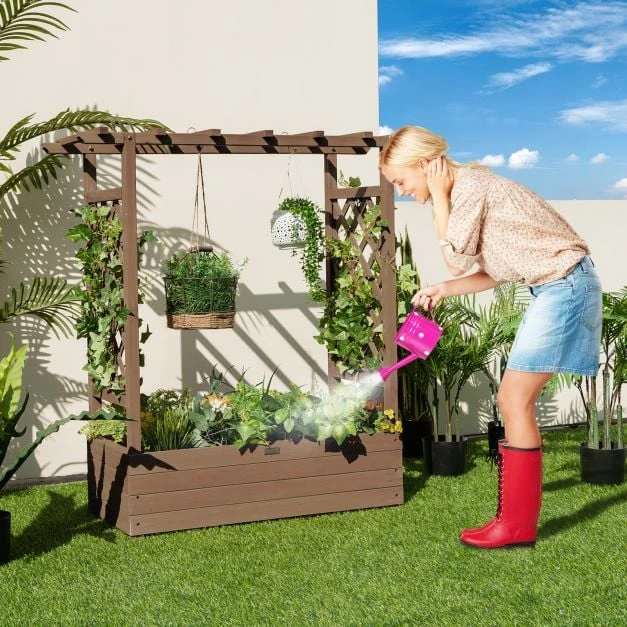 Promotions Pakelta lysvė su tinklu ir kabamu stogu 110x44x113,5 cm natūrali
