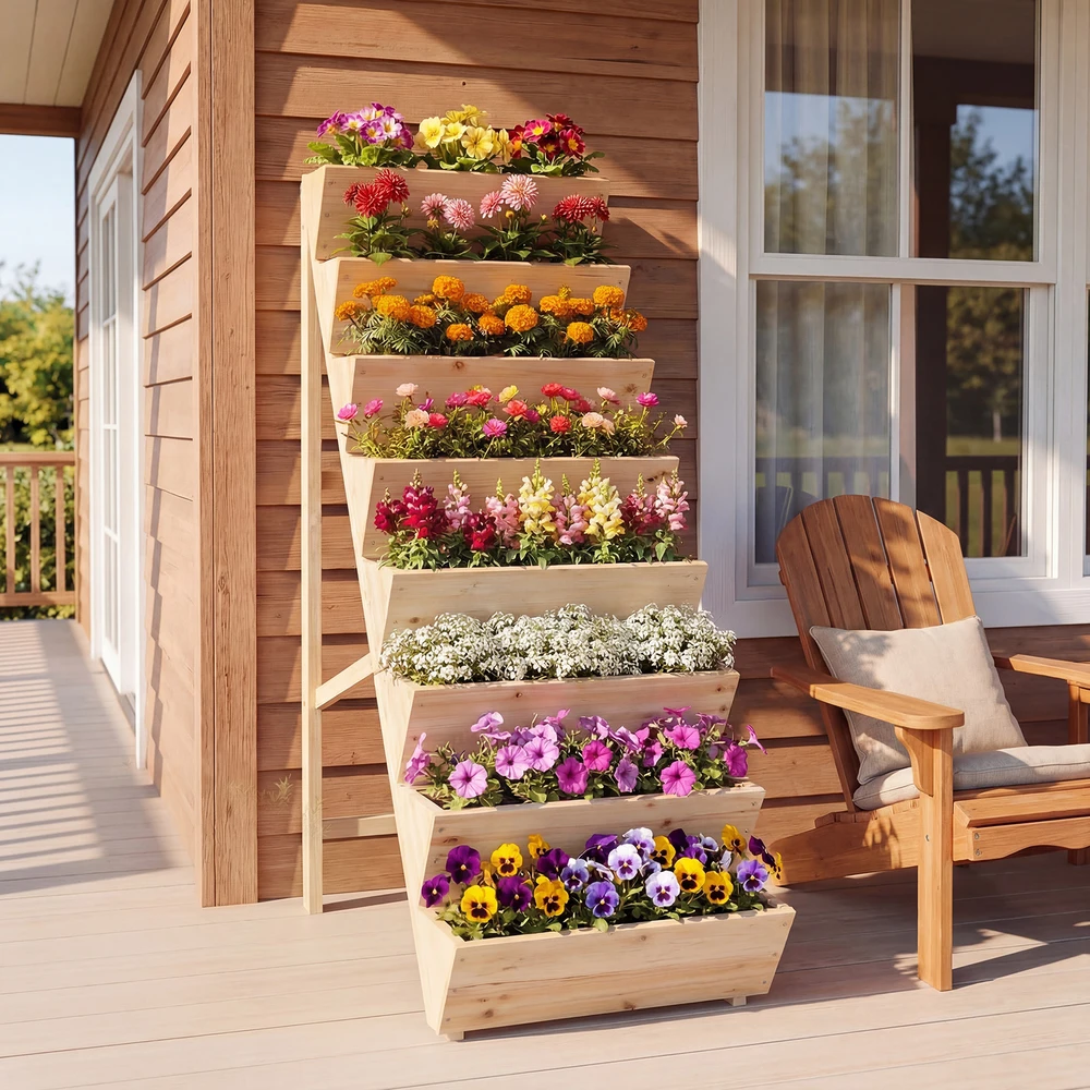Promotions Pakeltas vazonas 30,5x53,5x75 cm natūralaus eglės medžio