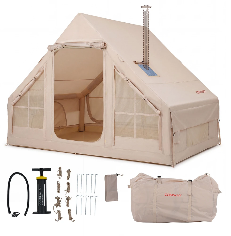 Promotions Palapinė stovyklavimui 295x205x200 cm Chaki Oxford audinys