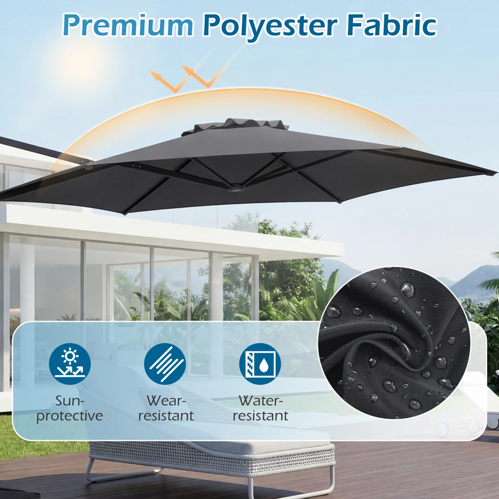Promotions Patio pakabinamas skėtis Ø305 cm pilkas