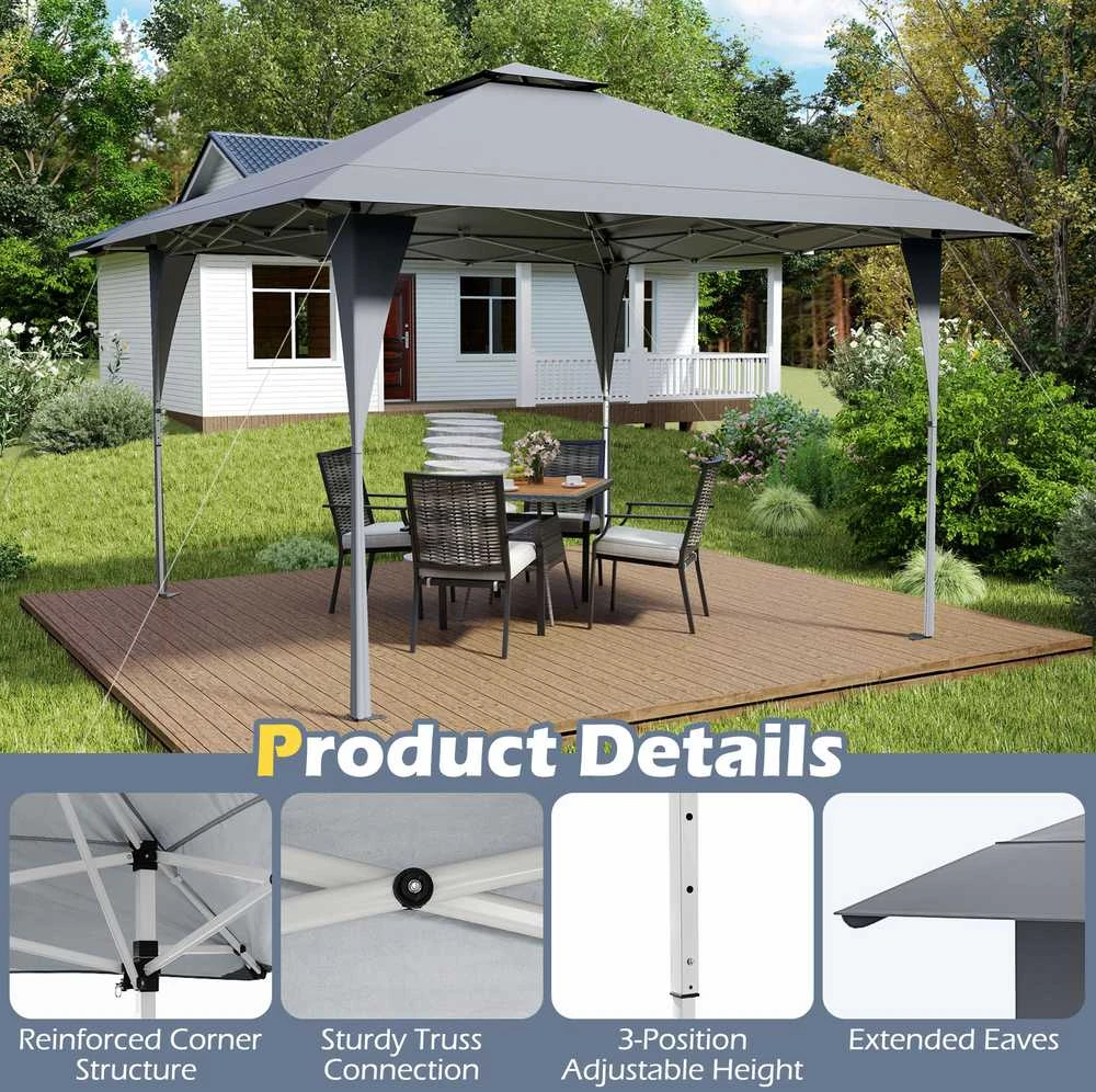 Promotions Pavėsinė, 395x395x264-284 cm, pilka