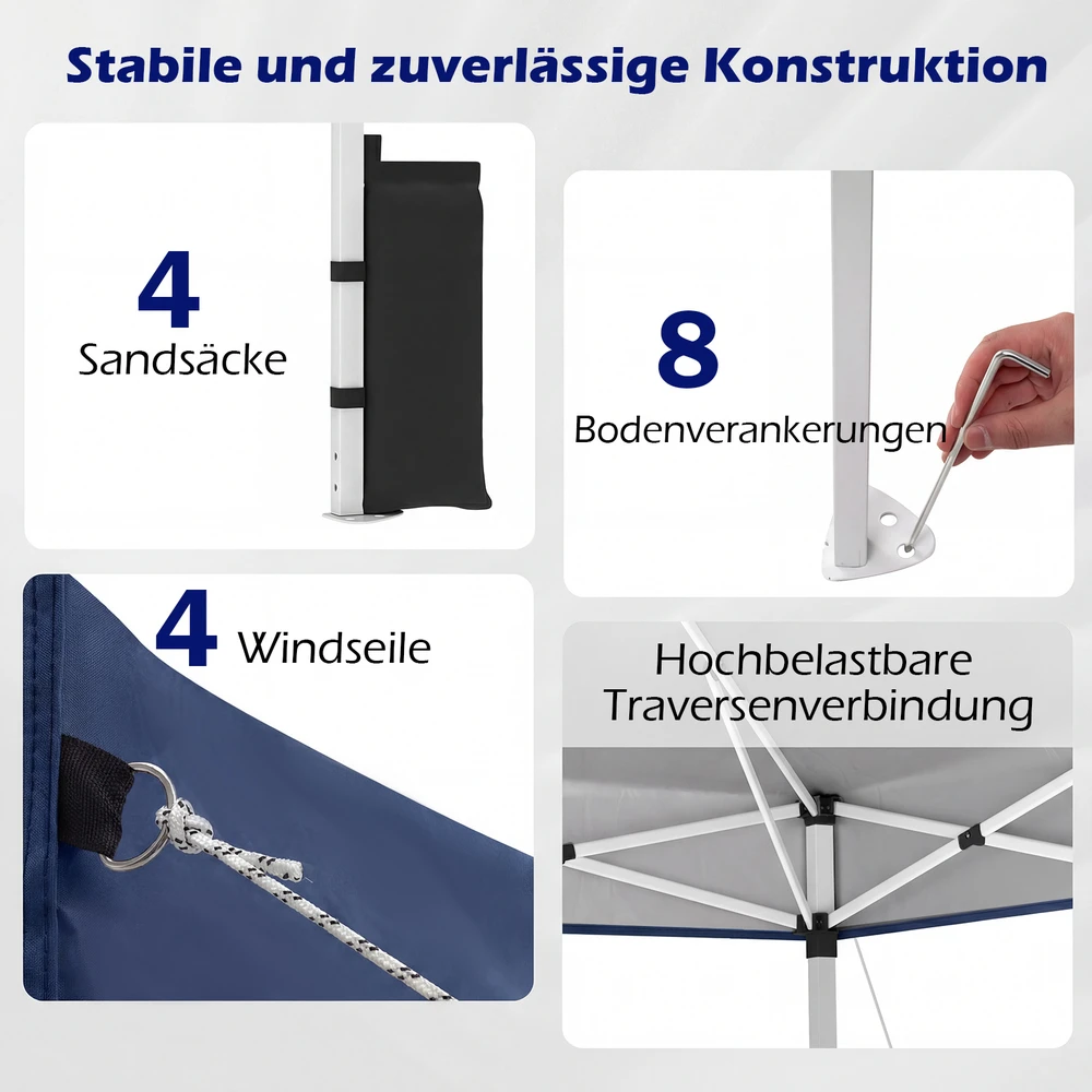 Promotions Pavilion 300x300x250 cm Mėlynas sulankstomas oksfordo audinys