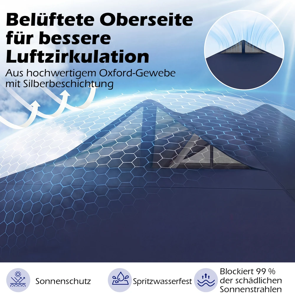 Promotions Pavilion 300x300x250 cm Mėlynas sulankstomas oksfordo audinys