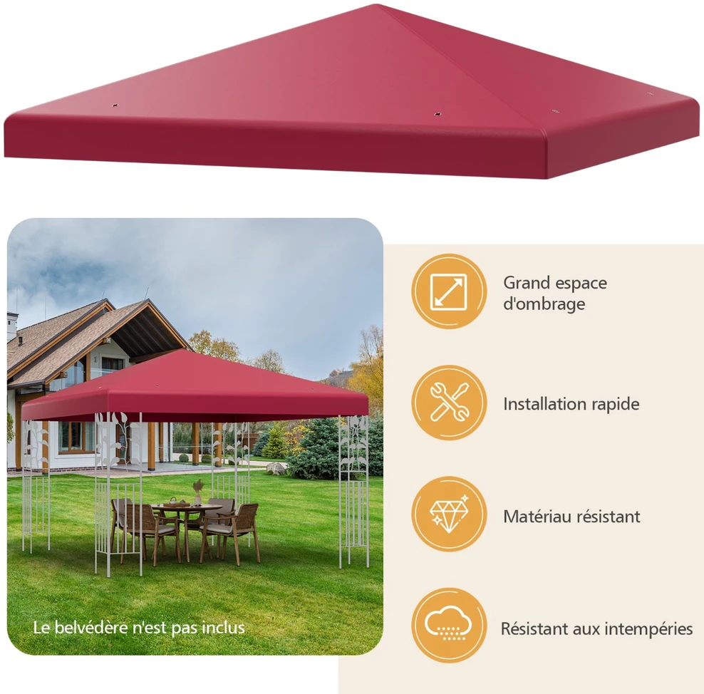 Promotions Paviljono pakaitinis stogelis 300x300 cm vyno spalvos