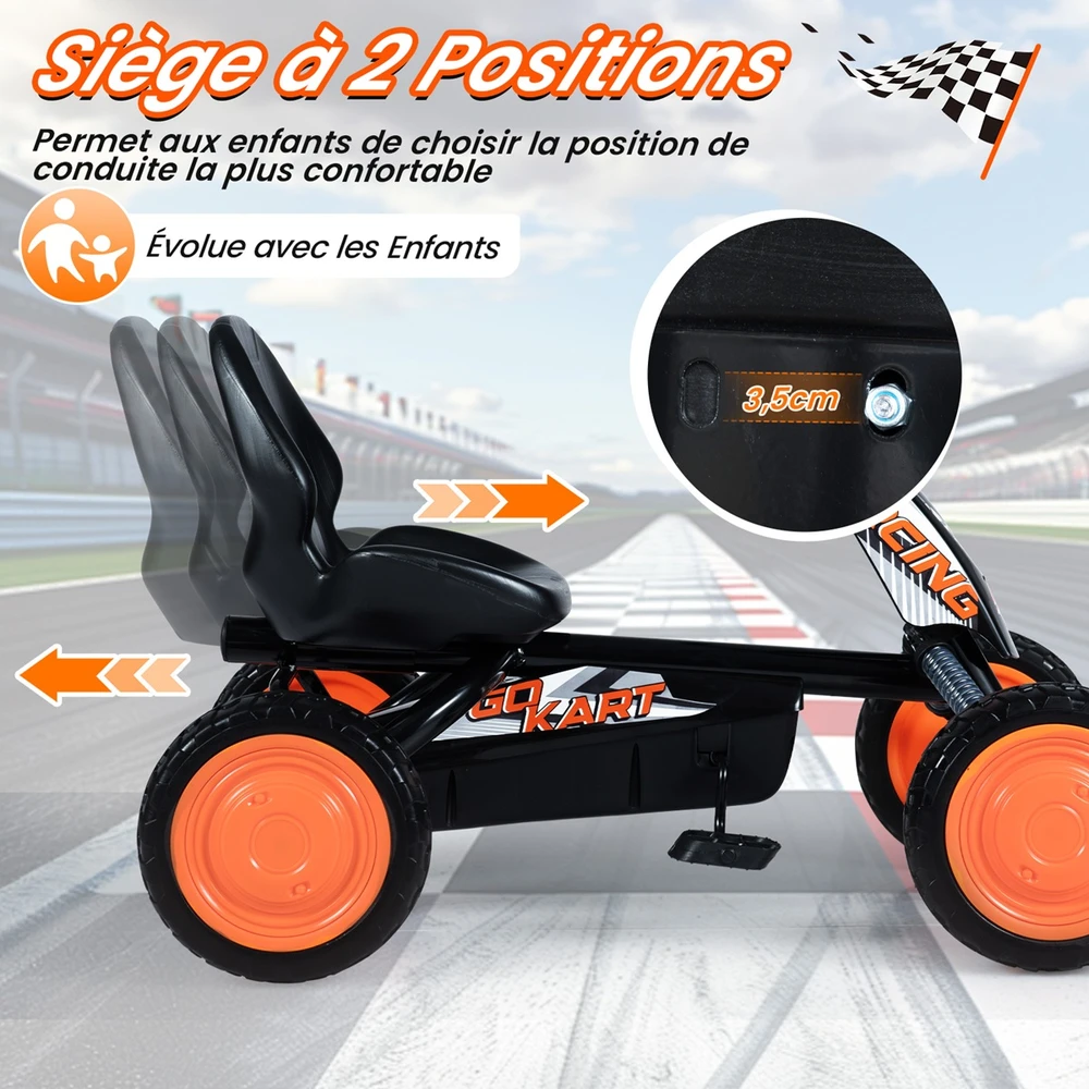 Promotions Pedalinis Go-Kartas 84x57x55 cm Juodas Metalinis Rėmas