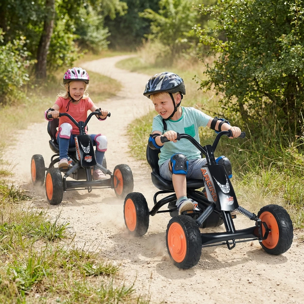 Promotions Pedalinis Go-Kartas 84x57x55 cm Juodas Metalinis Rėmas