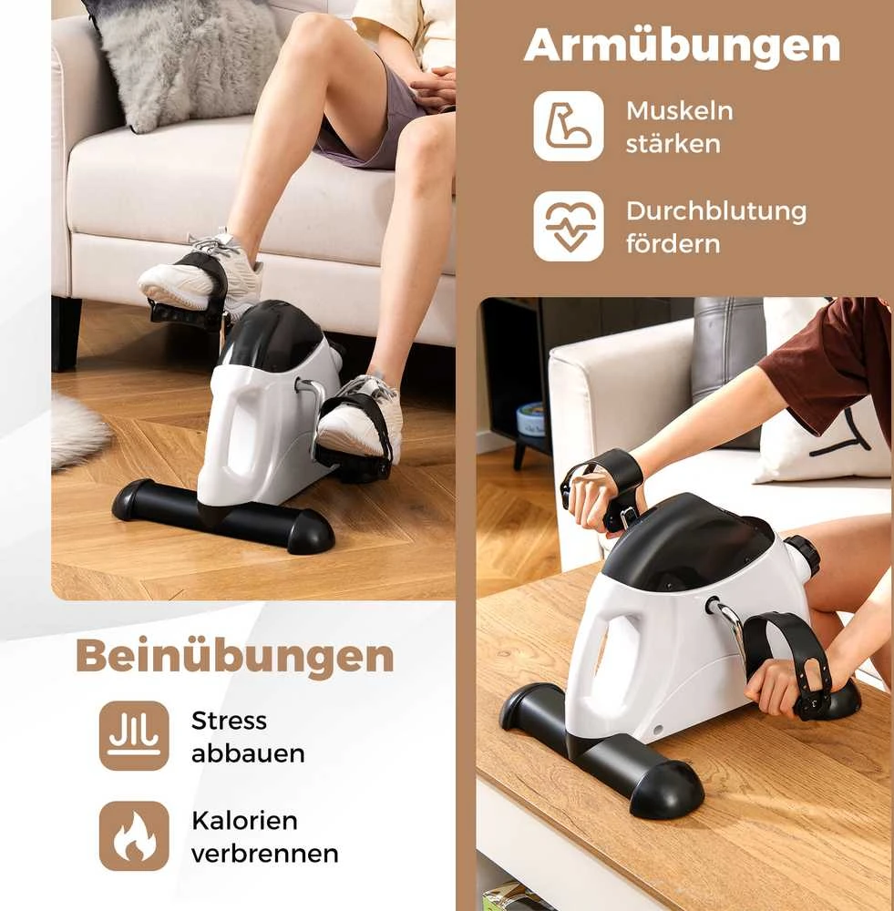 Promotions Pedalų treniruoklis 39x35x30 cm baltas, LCD ekranas, nešiojama fitneso įranga