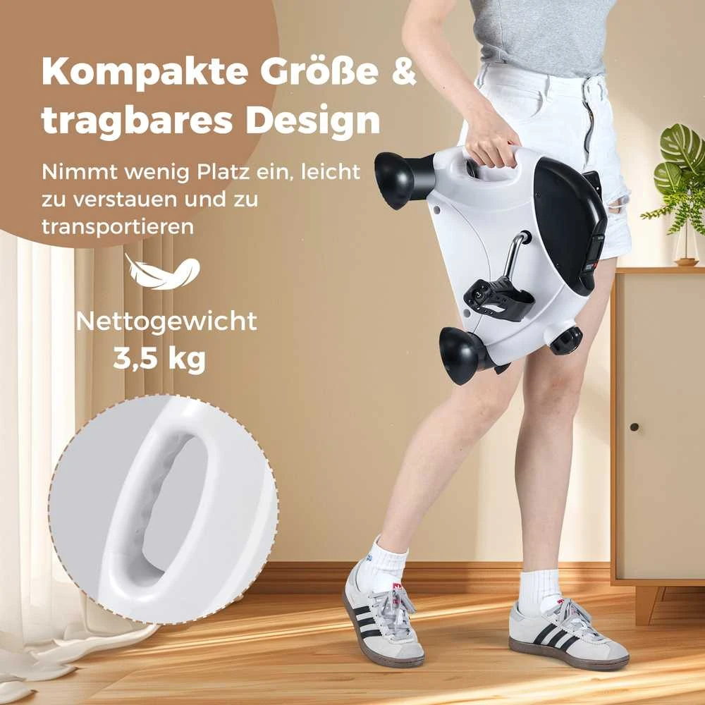 Promotions Pedalų treniruoklis 39x35x30 cm baltas, LCD ekranas, nešiojama fitneso įranga