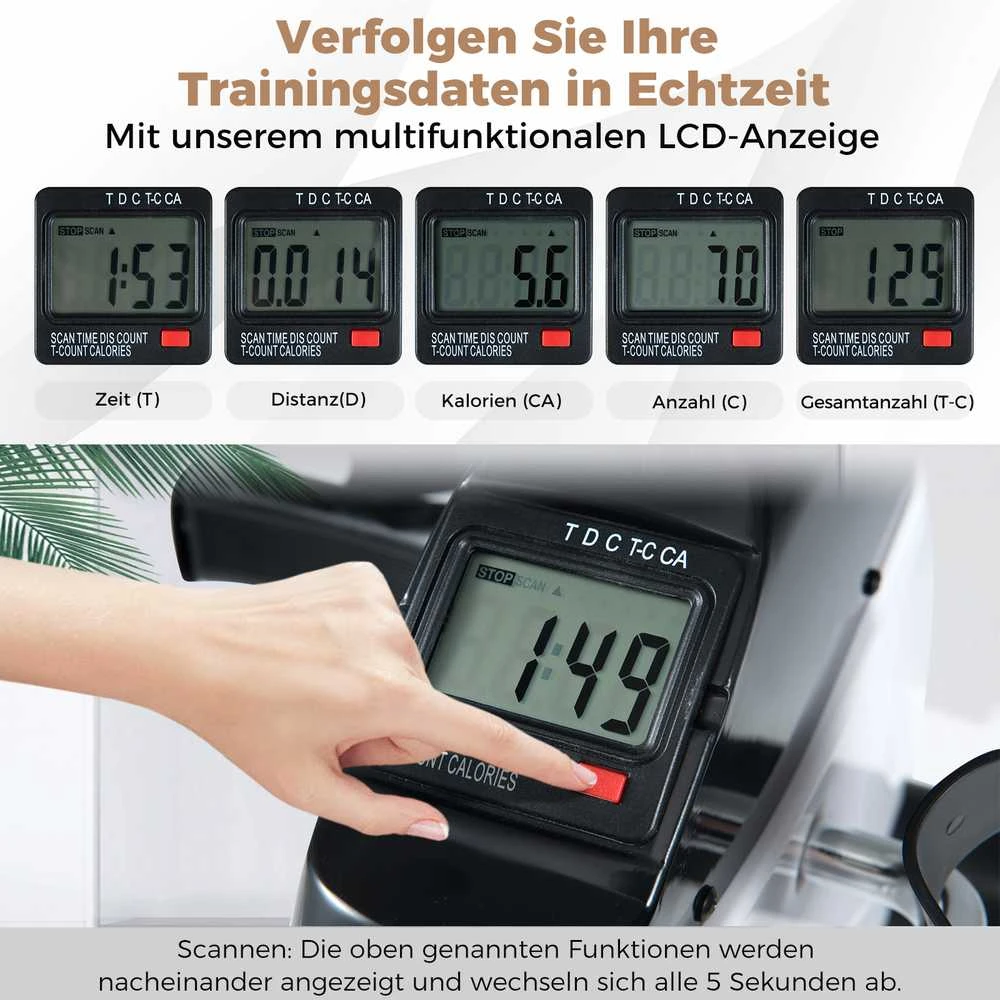 Promotions Pedalų treniruoklis 39x35x30 cm baltas, LCD ekranas, nešiojama fitneso įranga