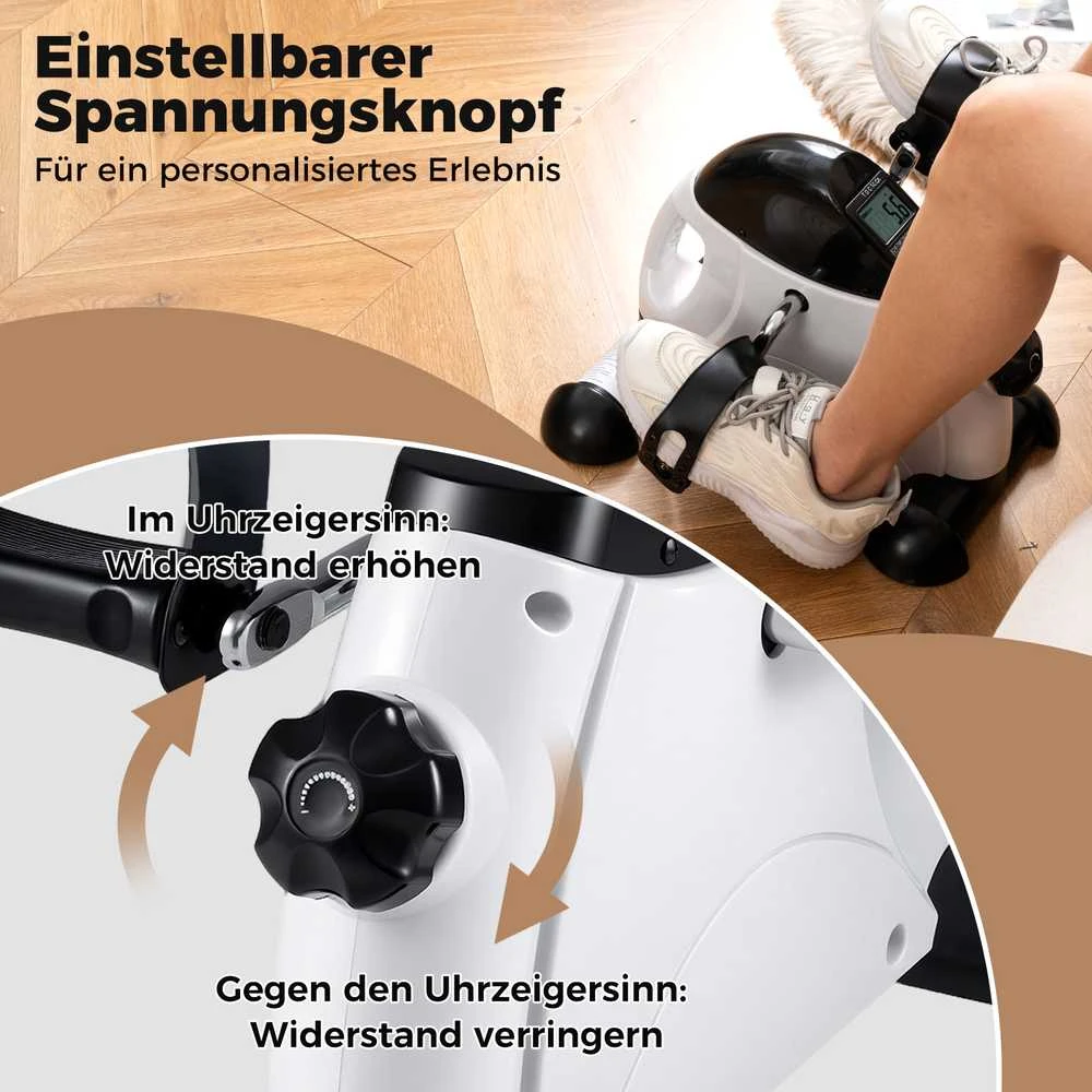 Promotions Pedalų treniruoklis 39x35x30 cm baltas, LCD ekranas, nešiojama fitneso įranga