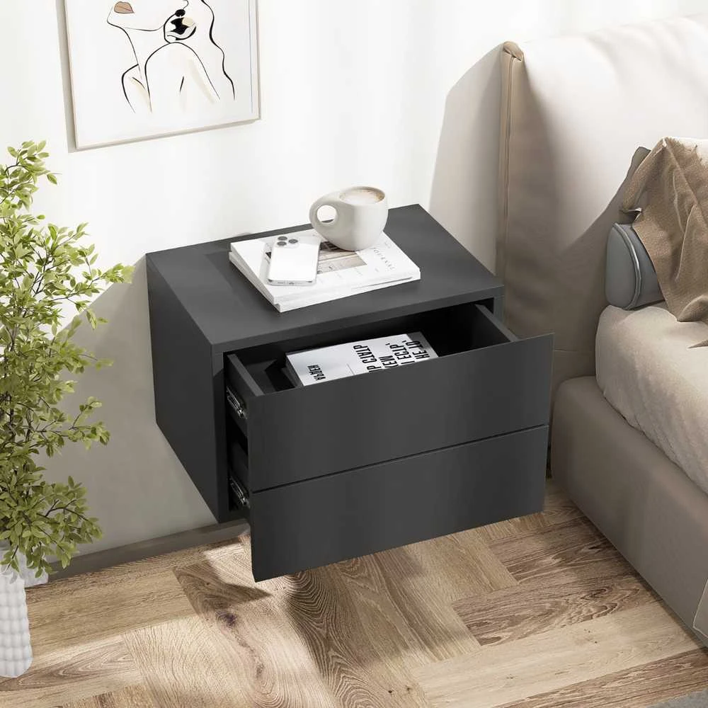 Promotions Plaukiojanti naktinė spintelė, 41.9x30.5x27.9 cm, Pilkai balta