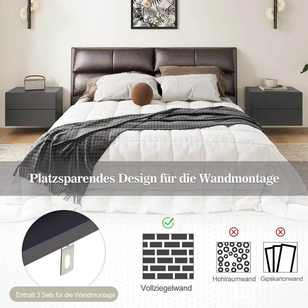 Promotions Plaukiojanti naktinė spintelė, 41.9x30.5x27.9 cm, Pilkai balta
