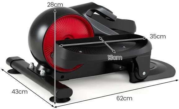 Promotions Po stalu esantis elipsinis pedalų treniruoklis 62x43x28 cm raudonas