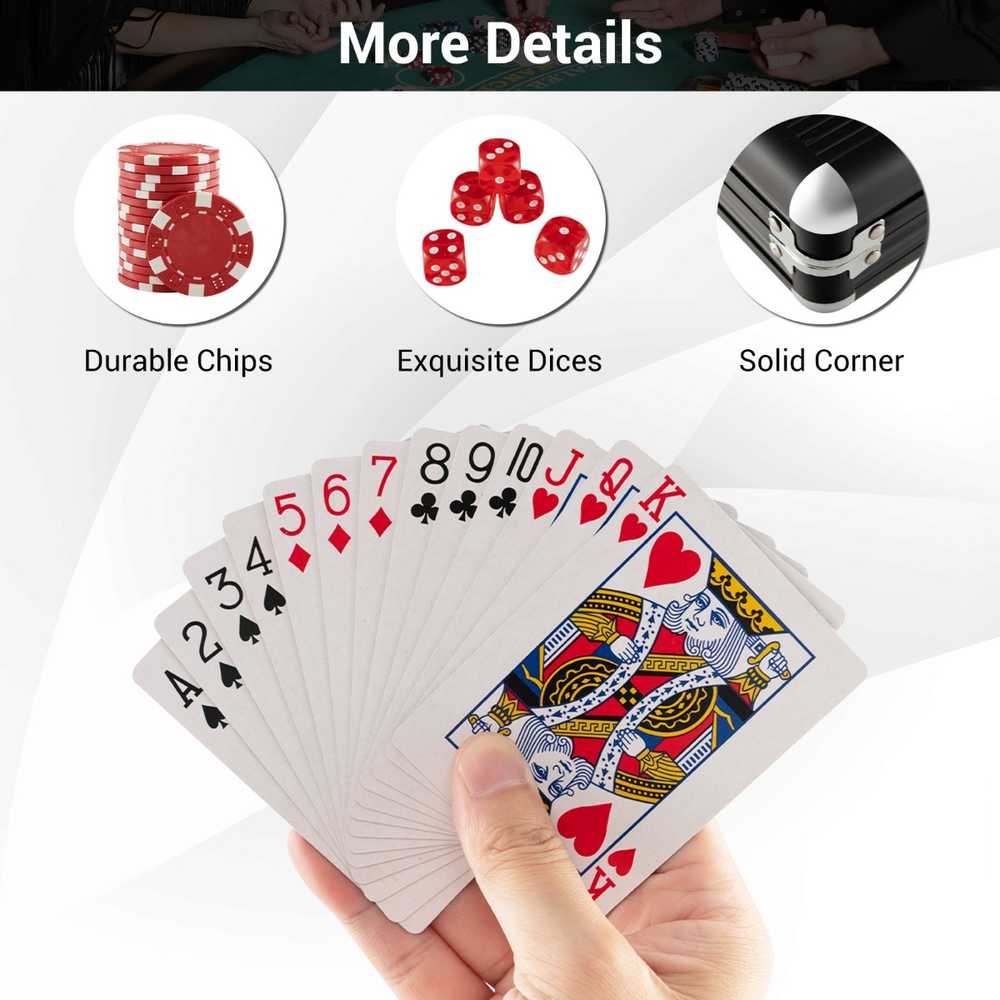 Promotions Pokerio žetonų rinkinys, 500 vienetų, 56x20x6,5 cm, juoda sidabrinė