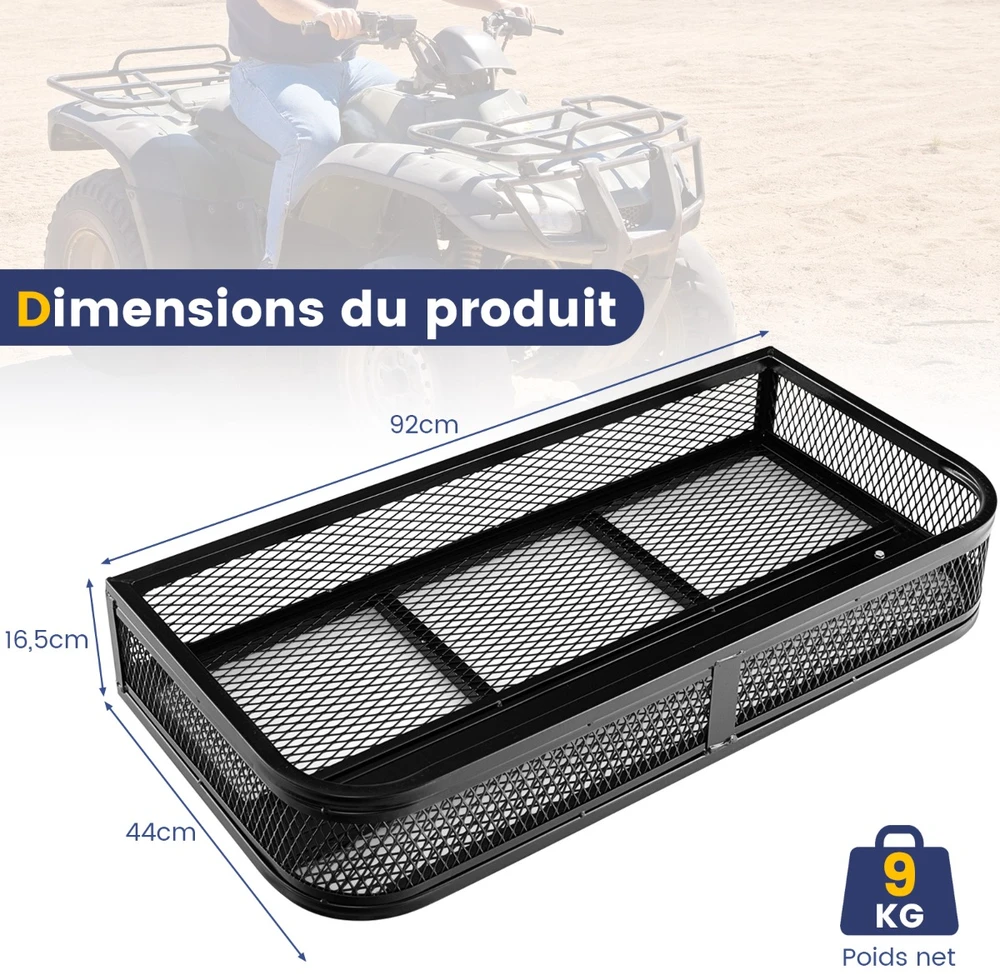 Promotions Priekinis ATV krepšys, įkraunamas iš priekio, 92x44x16,5 cm, juodas