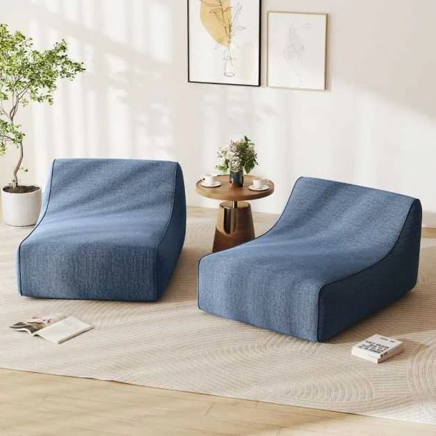 Promotions Pripučiamas poilsio krėslas, 126x106x66 cm, mėlynas, nuimamas užvalkalas