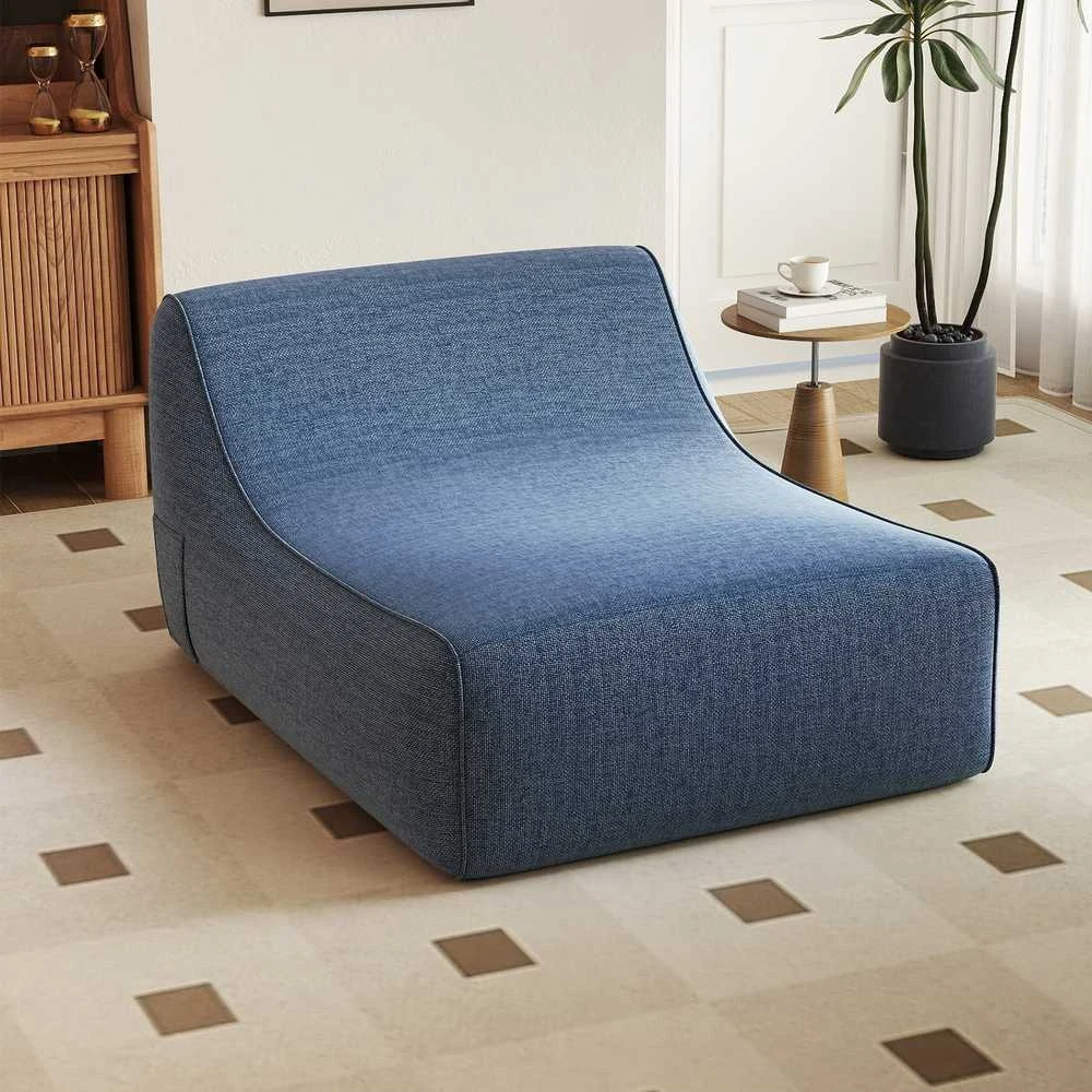 Promotions Pripučiamas poilsio krėslas, 126x106x66 cm, mėlynas, nuimamas užvalkalas