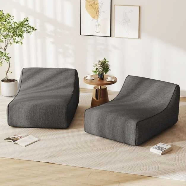 Promotions Pripučiamas poilsio krėslas, 126x106x66 cm, pilkas, nuimamas užvalkalas
