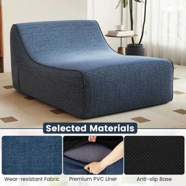 Promotions Pripučiamas poilsio krėslas, 126x106x66 cm, mėlynas, nuimamas užvalkalas