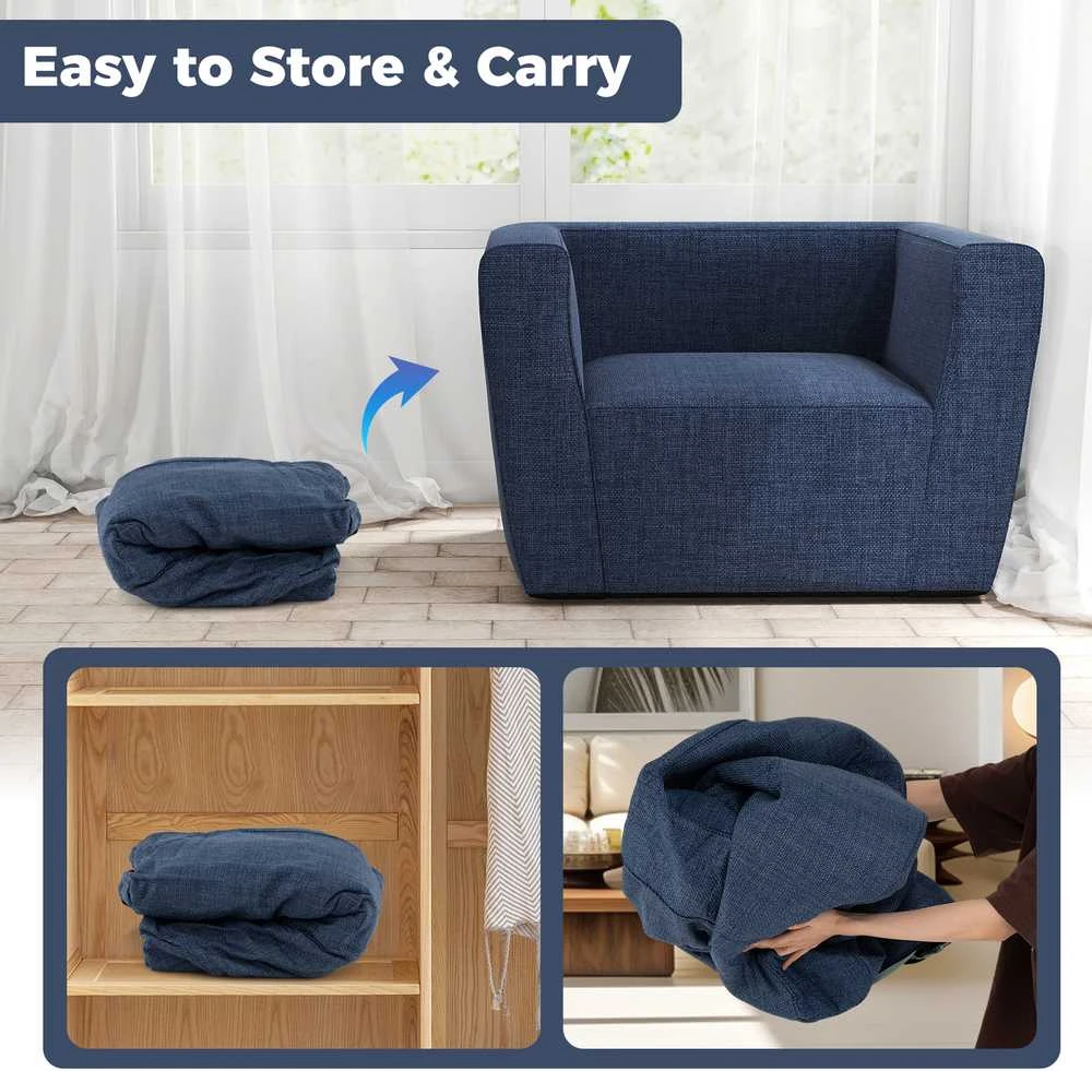 Promotions Pripučiamoji sofa 104x81x67 cm mėlyna, nešiojama